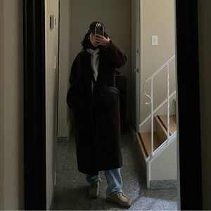 Aritzia Dark Brown Pea Coat